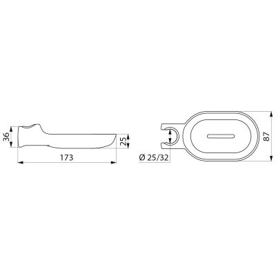 Porte-savon coulissant clipsable Nylon blanc Pour barre de douche en Ø 25  et 32 (réf. 510120N) - DELABIE