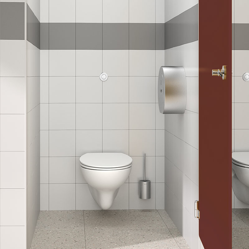 1PCS Brosse de Toilette avec Porte-balai WC Mural Inox Salle de