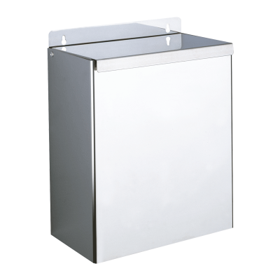 Poubelle inox rectangulaire murale avec couvercle, 13 litres