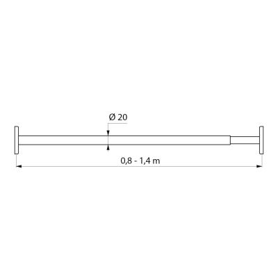 Barre de rideau de douche en acier inoxydable - DSE1000 - PHOS Design GmbH  - d'angle