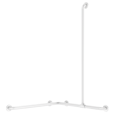 Barre de douche d'angle avec remontée coulissante Nylon blanc antibact