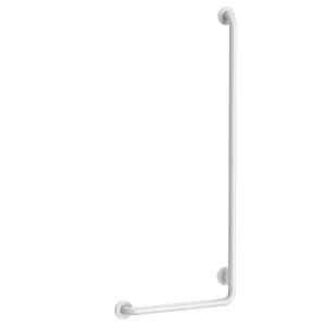 L-vormige douchestang in wit antibacterieel Nylon, H. 1245 mm