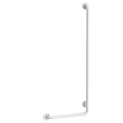 L-vormige douchestang in wit antibacterieel Nylon, H. 1245 mm