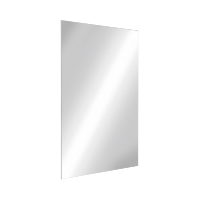 Rechthoekige zelfklevende spiegel in RVS, H. 600 mm