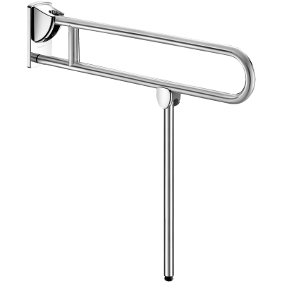 Opklapbare greep met vloersteun, mat rvs, L. 900 mm