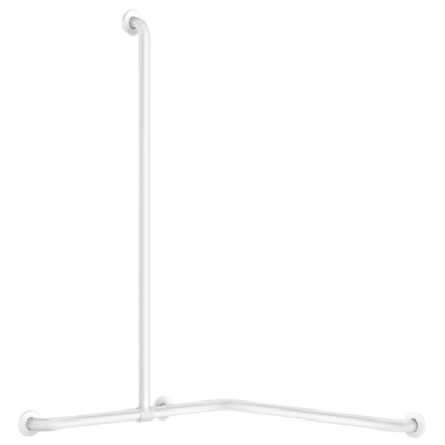 Haakse Basic greep 2 muren met verstelbare verticale stang Ø 32, wit