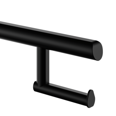 Toiletrolhouder in mat zwart voor opklapbare Be-Line® greep