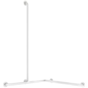 Barre de douche d'angle avec remontée verticale Nylon blanc antibact.