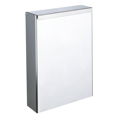 Poubelle inox rectangulaire murale avec couvercle, 4,5 litres