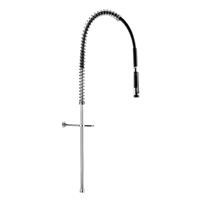 Combiné de prélavage noir sans robinetterie avec colonne longue