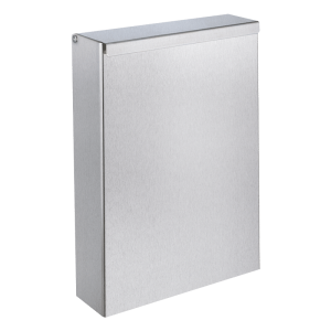 Poubelle inox rectangulaire murale avec couvercle, 4,5 litres