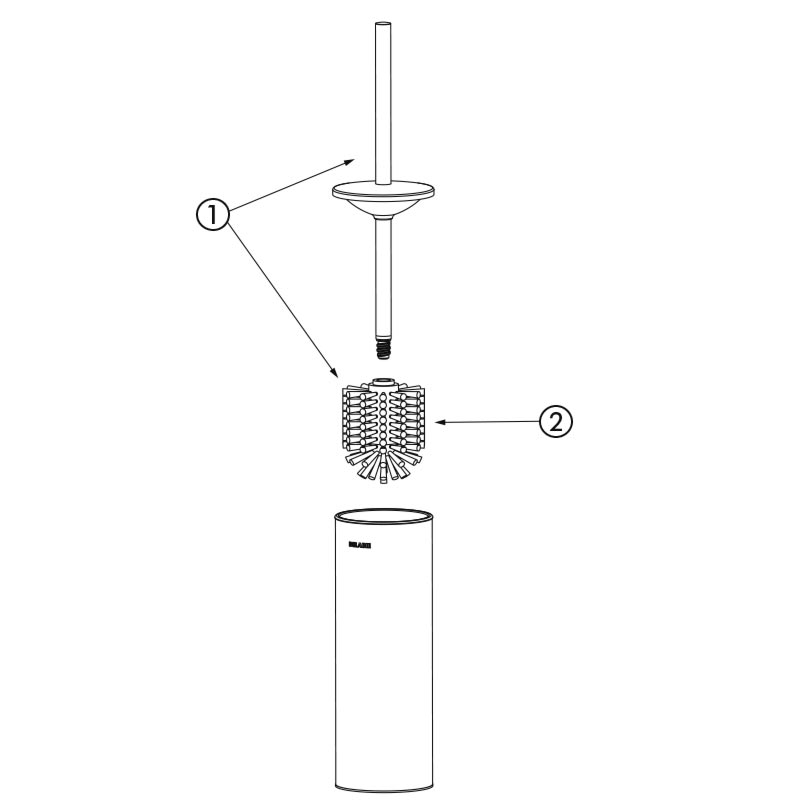 Brosse WC avec Couvercle Inox Poli Brillant 