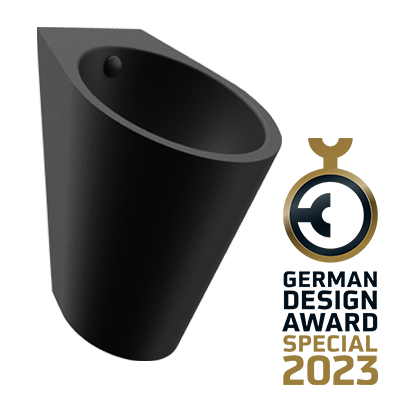 German Design Award 2023: het urinoir in mat zwart werd bekroond
