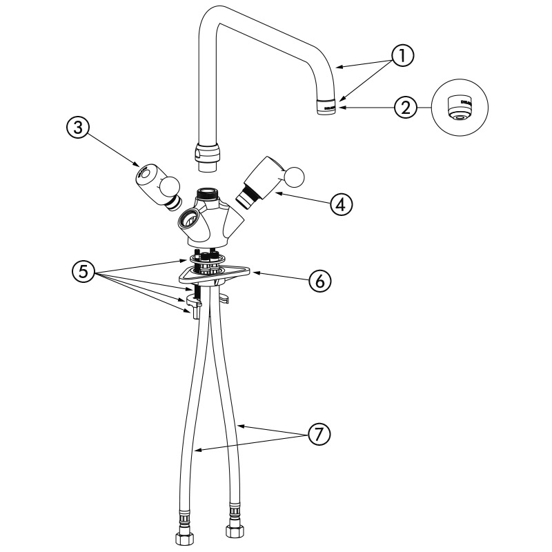 Mélangeur monotrou 100 l/min (réf. 5610) - DELABIE