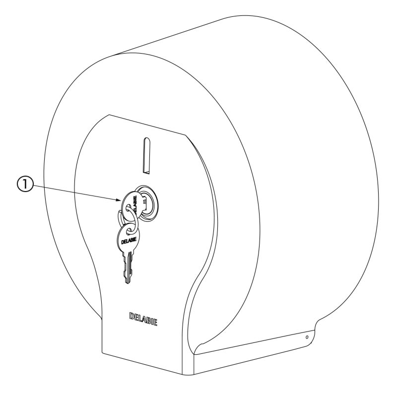 Porte-balai mural avec brosse WC (réf. 4051S) - DELABIE